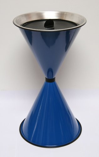 SZAGATO Aschenbecher aus Metall in Blau für Innen und überdachten Außenbereich, B/T/H: 40 x 40 x 71 cm - Bild 1