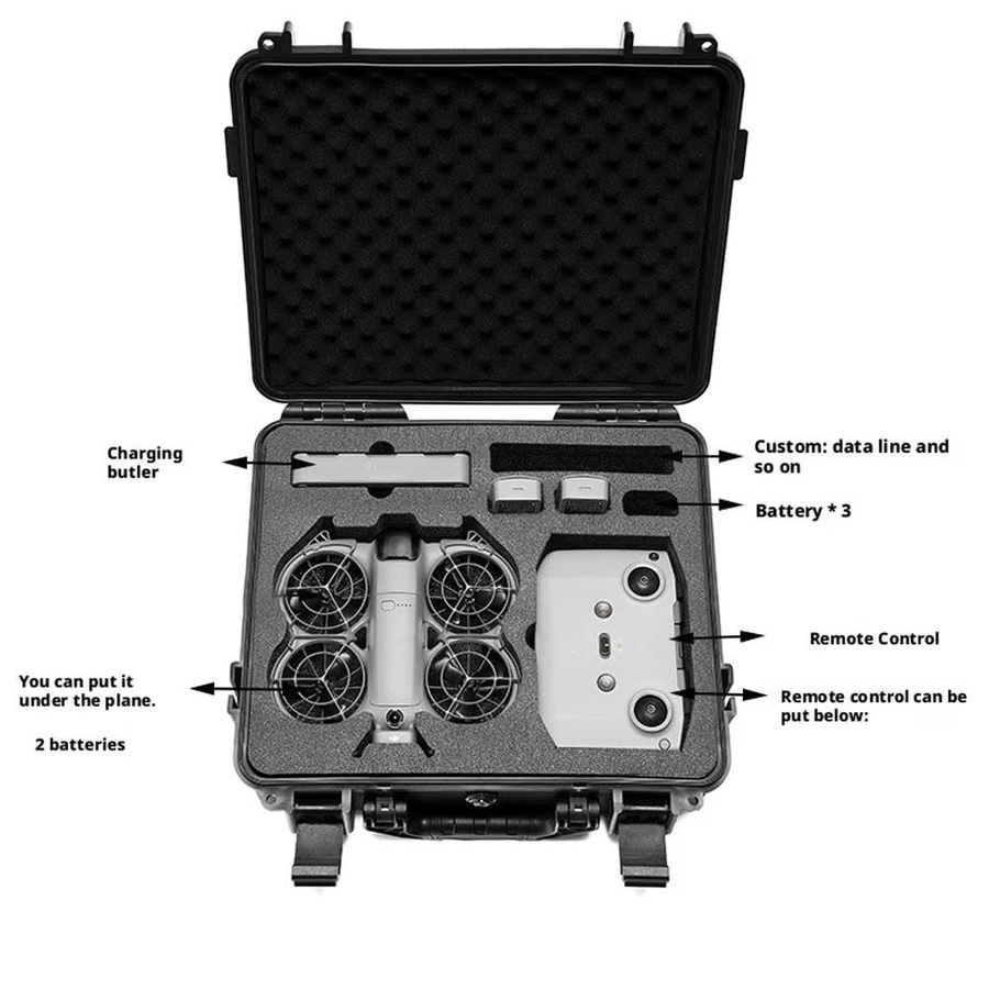 DJI Neo2 Tragbare Schutzbox Wasserdichte Hard Shell Tasche in Schwarz oder Grau - Bild 5