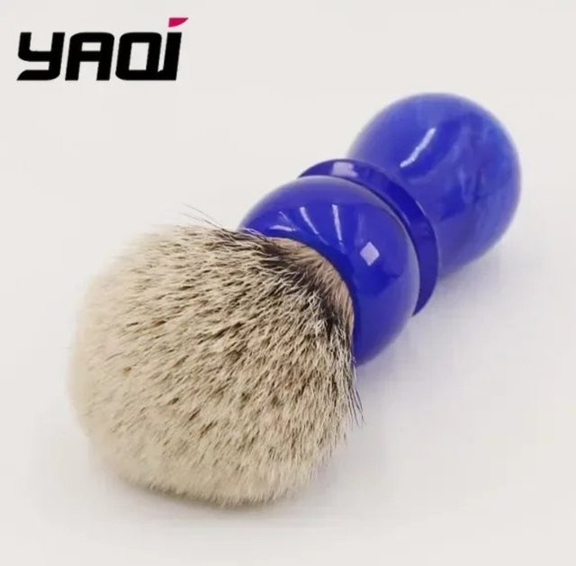 YAQi Rasierpinsel Silvertip Dachshaar, Arctic Sky Deep Blue, 24 mm, Herren - Bild 1