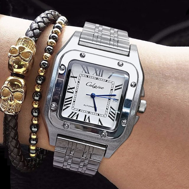 FENSIR Armbanduhr Automatik, Edelstahl, Weiß, Herren, Datum - Bild 1