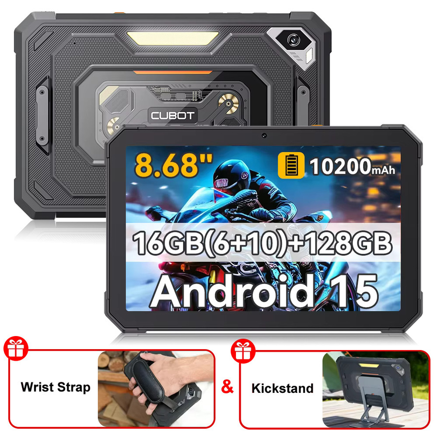 Cubot Tab KingKong Mini Robustes Tablet mit Android 15, 128GB Speicher, 6GB RAM, 8,68 Zoll 90Hz Display, 10200mAh Akku und 48MP Kamera in Schwarz - Bild 5
