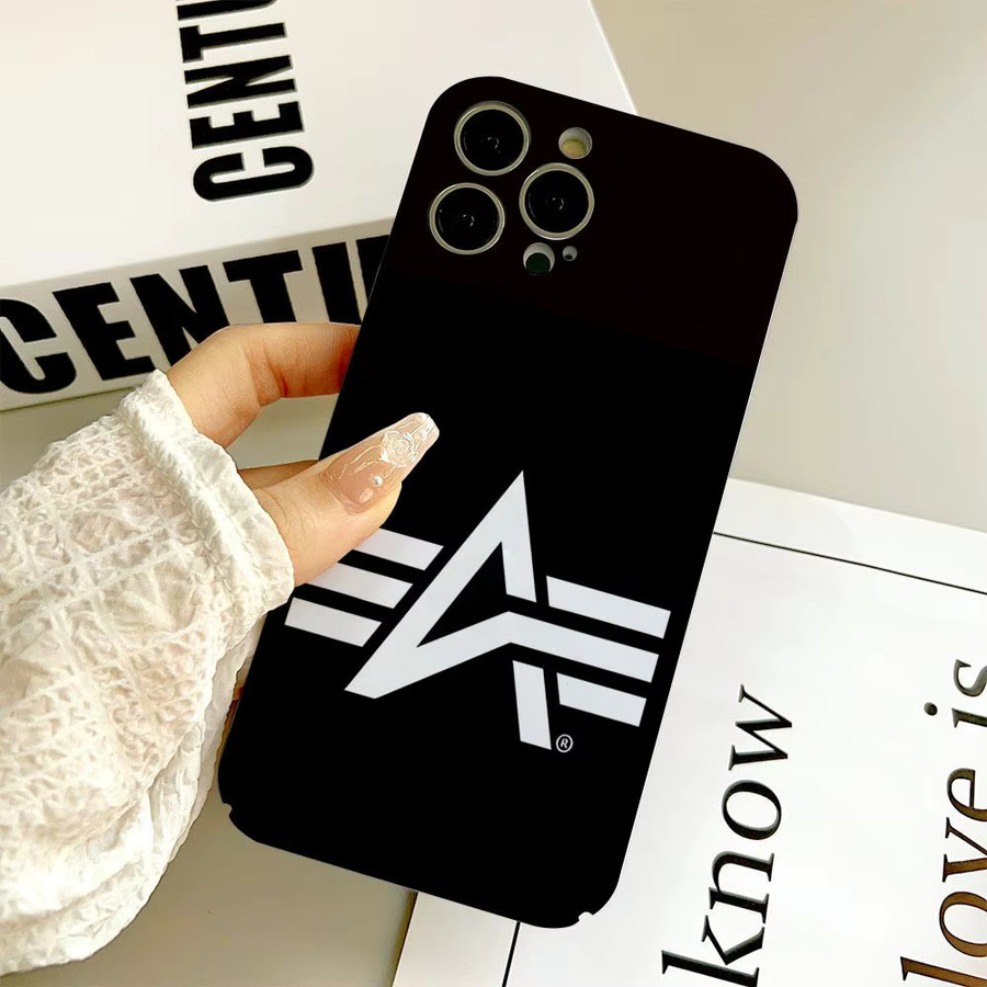 Alpha Industries Handyhülle Jacke Design für iPhone 16 15 14 13 12 11 Pro Max Mini in Schwarz - Bild 3