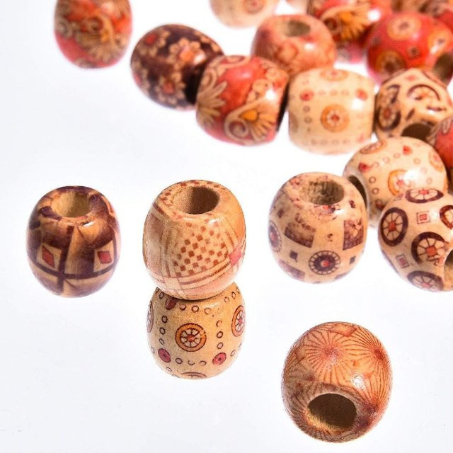 FLT BEADS Holzperlen, bemalt, rund, 17*16mm, 50pcs - Bild 1