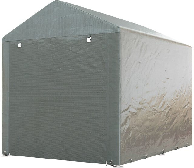 Outsunny Garagenzelt für Motorräder und Fahrräder aus verzinktem Metall und PE-Gewebe, Hellgrau, B/T/H: 160 x 218 x 172 cm - Bild 1