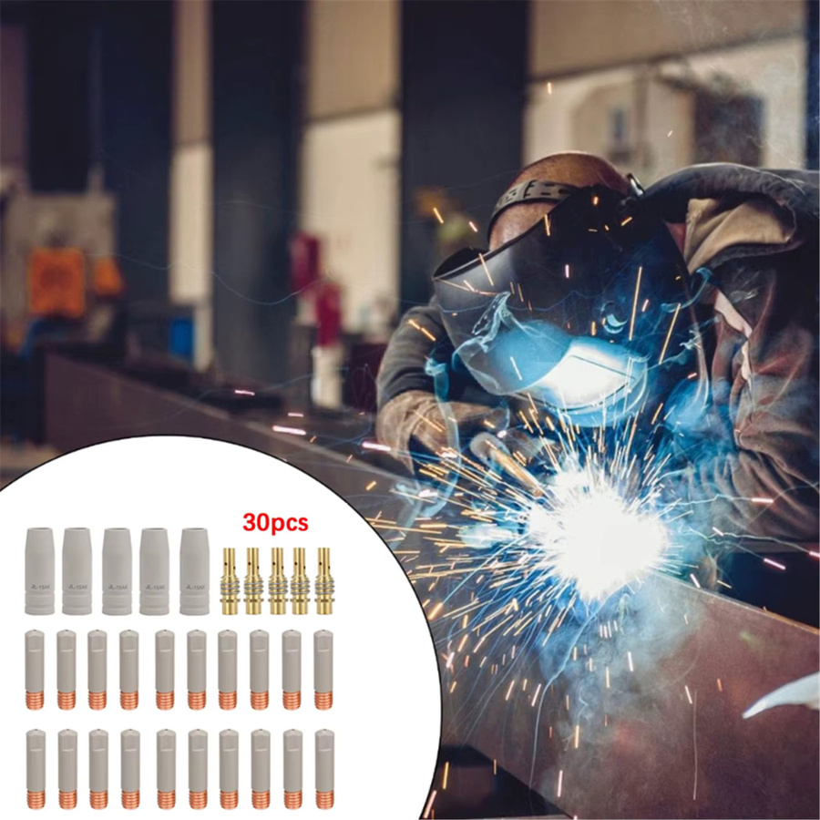 30er Set MIG Schweißdüsen aus Aluminiumlegierung mit Anti-Haft-Beschichtung für 15AK Schweißbrenner - Bild 3