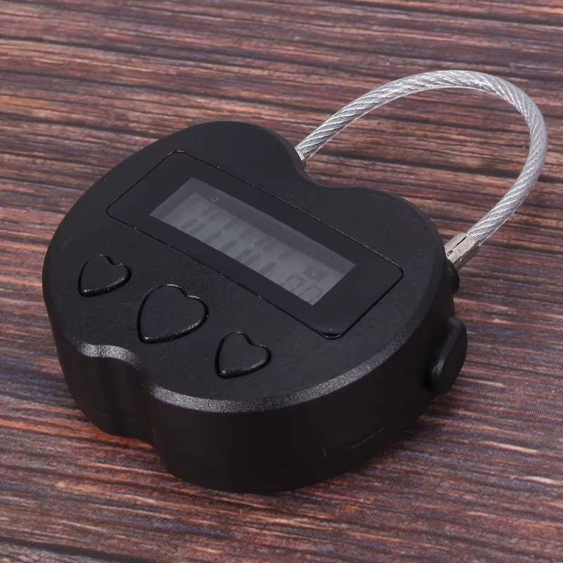 4er-Set Smart Time Lock Multifunktionale elektronische Zeitschloss mit LCD-Display, USB wiederaufladbarer temporärer Timer in Schwarz - Bild 4