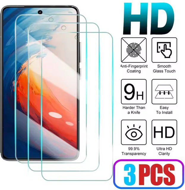 3er-Set gehärtetes Glas Screen Protector für Samsung Galaxy M01 M02S M04 M10 M11 M12 M13 M14 M21 M22 M23 M32 M33 M34 M42 M51 M52 M53 in Transparent - Bild 1