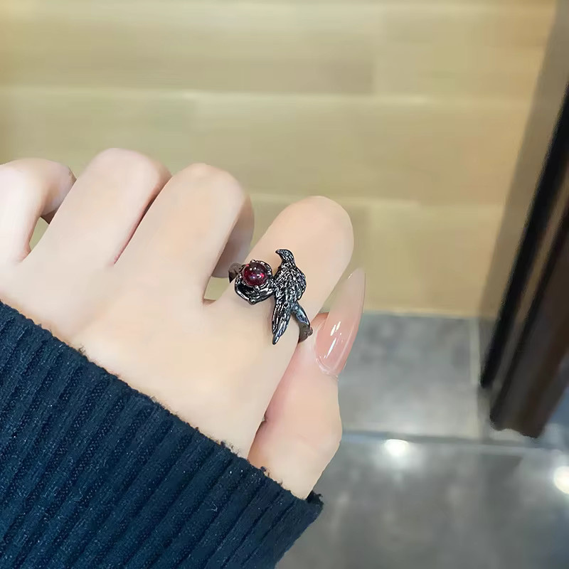 imixlot Ringe, Schwarz, Kristall, Unisex, Verstellbare Öffnung - Bild 4