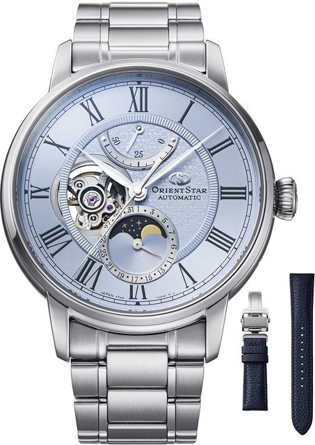 Orient Star Armbanduhr, Automatik, Edelstahl, Blau, Mondphase, 41 mm, Herren - Bild 1