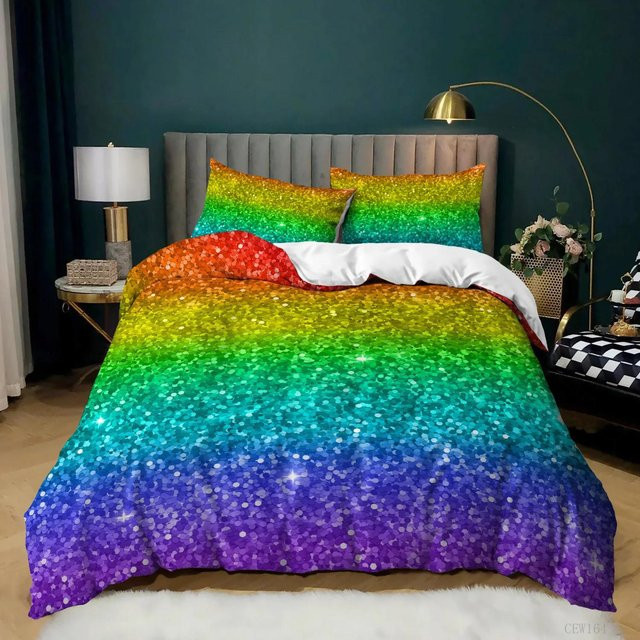 Regenbogen Bettwäsche Set Your Warm Home aus Mikrofaser mit Sternenhimmel Design für Kinder und Jugendliche, Mehrfarbig, 2-teilig, B/H: 133 x 70 cm, 2x Kissen B/H: 70 x 50 cm - Bild 1