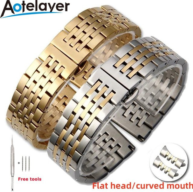 Aotelayer Uhrenarmband Edelstahl, Silber, Unisex - Bild 1