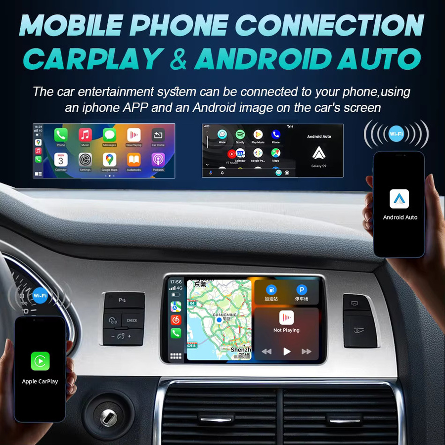 FAZY 7 Zoll Linux Multimedia-Player mit Wireless Carplay und Android Auto für Audi Q7 4L sowie A6 C6 4F (2005-2015), Touchscreen, Schwarz - Bild 3