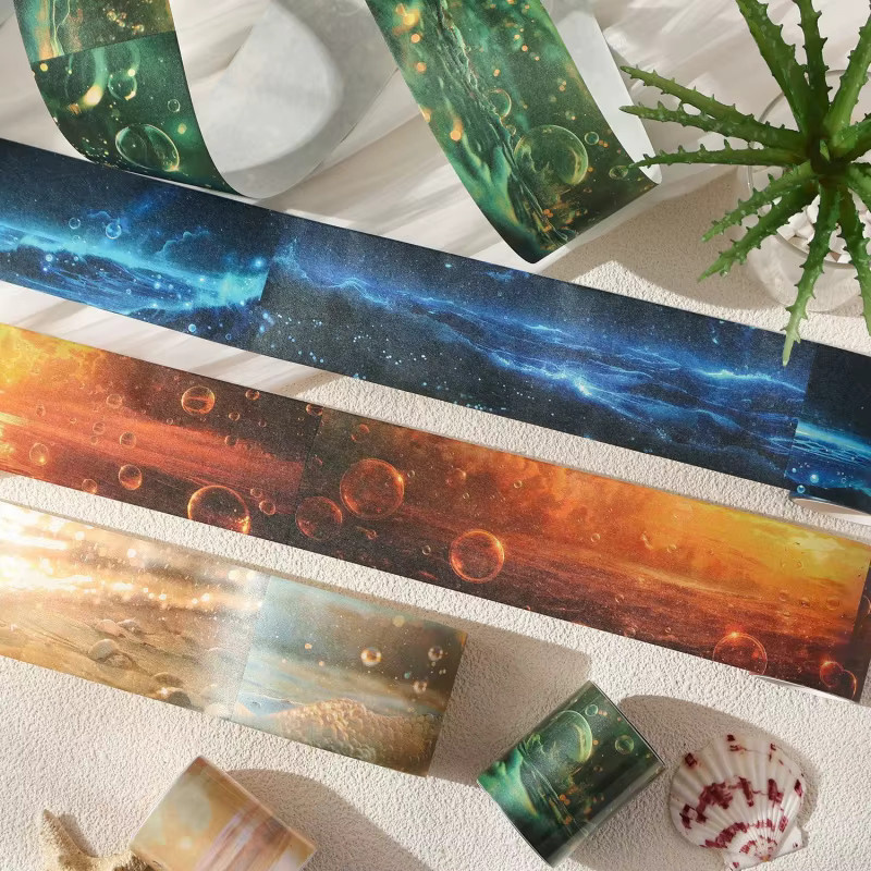 Bunte Schlaufenband-Aufkleber mit Unterwassermotiven für dein Journal und DIY-Dekorationen - Bild 3