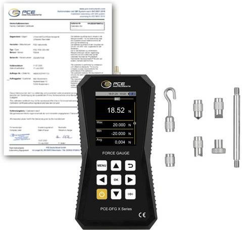 PCE Instruments Kraftmessgerät PCE-DFG 20 X-ICA in Schwarz mit 20N Messbereich und ISO-Zertifikat - Bild 1