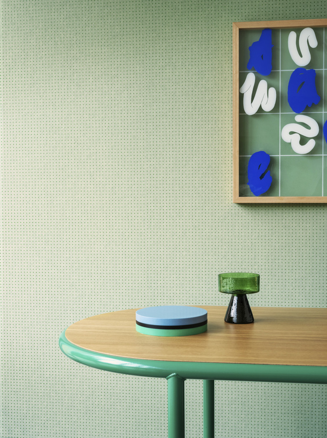 Arte International Tapete Dots 31017 Abstract Bauhaus Design in Mild Grey Green aus Vlies mit High Gloss Effekt - Bild 1