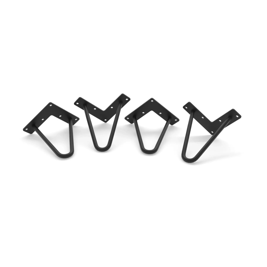 HEVVA Haarnadelbeine NEAPEL 4er Set Schwarz Matt aus Metall Höhe: 15 cm - Bild 2