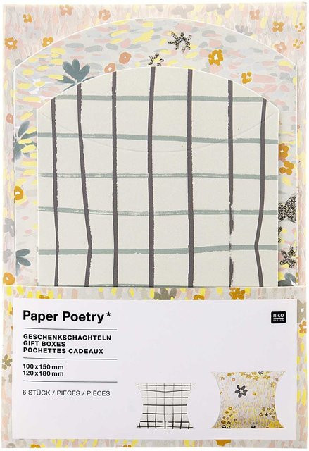 Rico Design Paper Poetry Geschenkschachteln Crafted Nature Gitter Multicolor 6 Stück - Bild 1