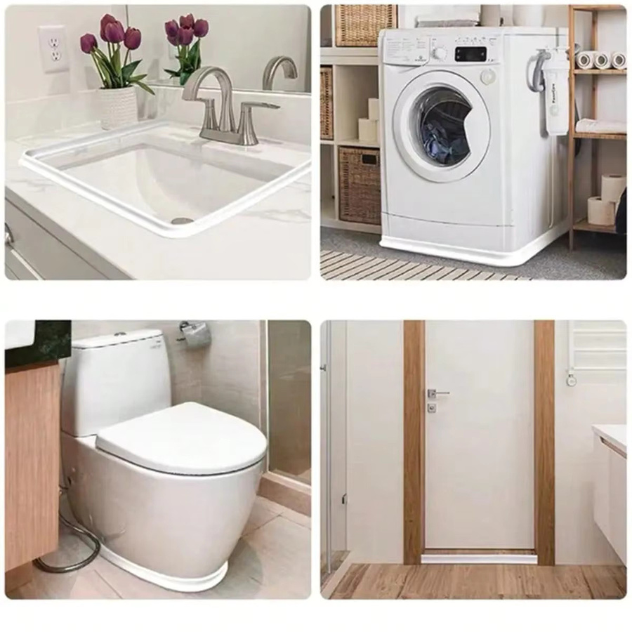 Selbstklebender Silikon Wasserstopp Streifen, flexibler Dichtungsstreifen für das Badezimmer, Grau - Bild 4