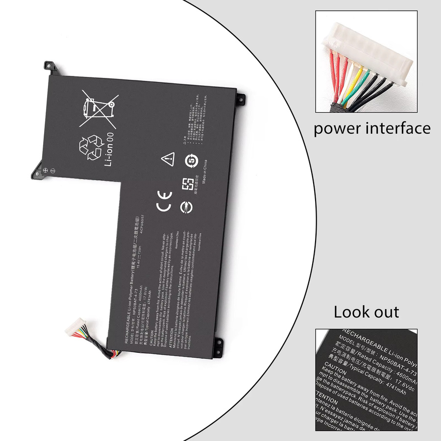 BVBH NP50BAT-4-73 Ersatz-Laptop-Akku in Schwarz für HASEE TX8R7 TX8R9 TX9R7 TX9R9 CLEVO X15AT X17AT XMG Focus 17 E23 Notebook-Batterie Li-Ion Pack - Bild 3