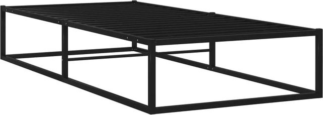 vidaXL Bettgestell aus pulverbeschichtetem Metall in Schwarz, modern, B/T/H: 100 x 200 x 32,5 cm - Bild 1