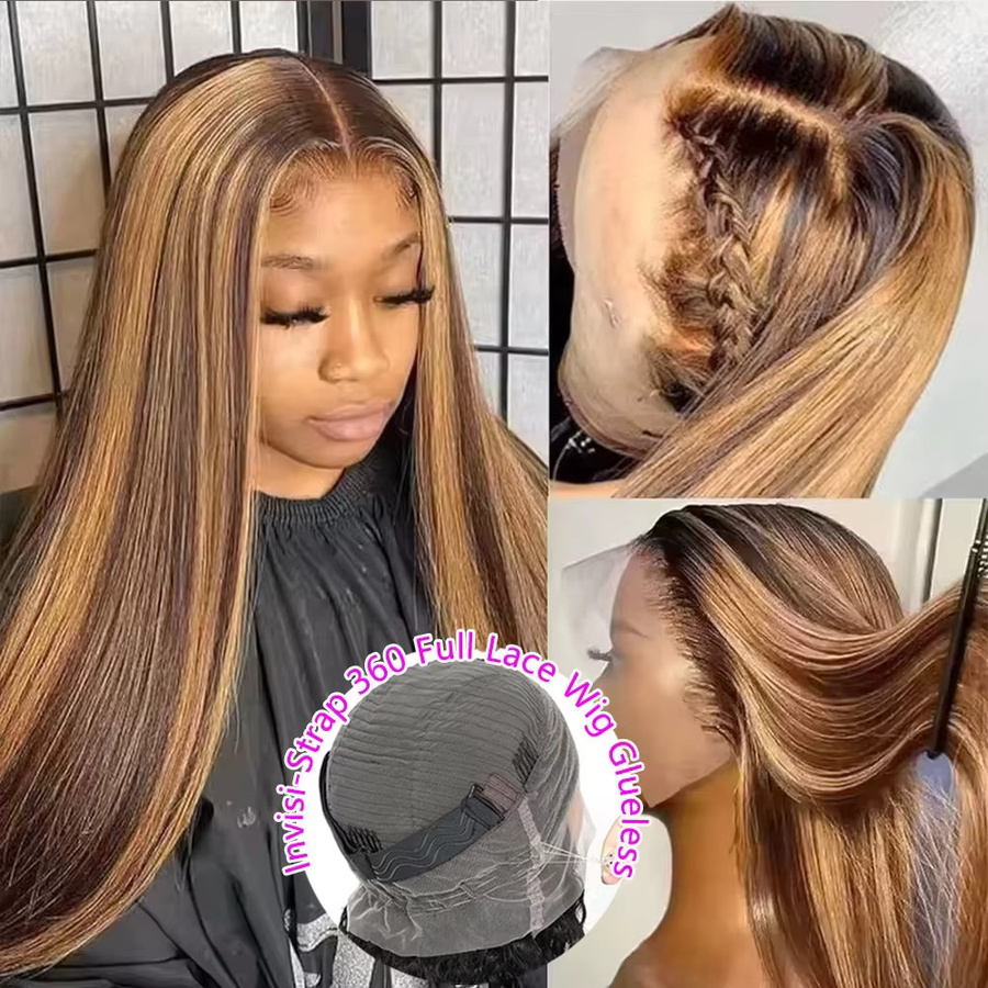 Dula A Hair Invisi Strap 360 Full Lace Glueless Perücke, Echthaar, gerade - Bild 2