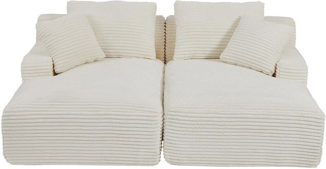 Vente-unique Sofa Donilia in Beige mit Breitcord-Bezug, Breite: 200 cm - Bild 1