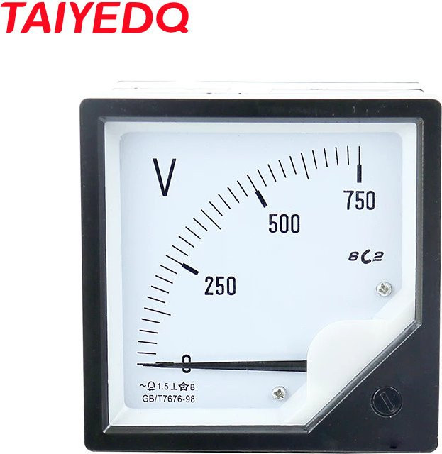 TAIYEDQ Gleichstrom-Analog-Zeiger-Messgerät Voltmeter in Schwarz, Breite: 8 cm, Höhe: 8 cm - Bild 1
