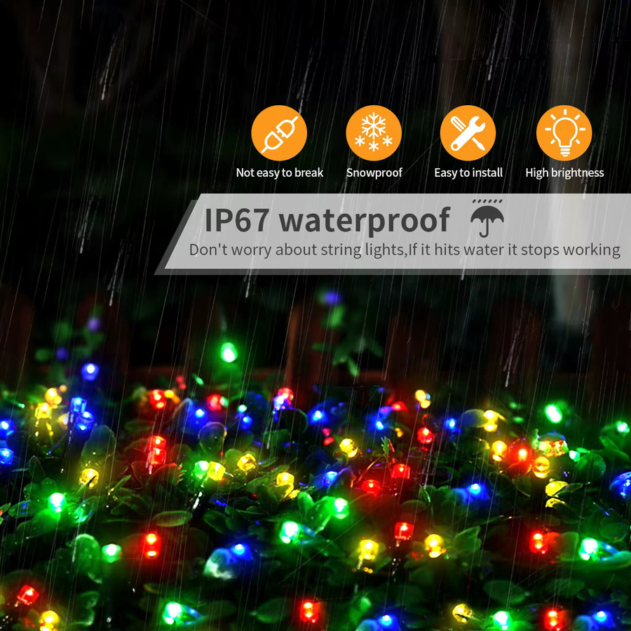 Wasserdichte RGB LED Lichterkette für Hochzeit, Weihnachten und Dekoration im Innen- und Außenbereich, Mehrfarbig - Bild 3