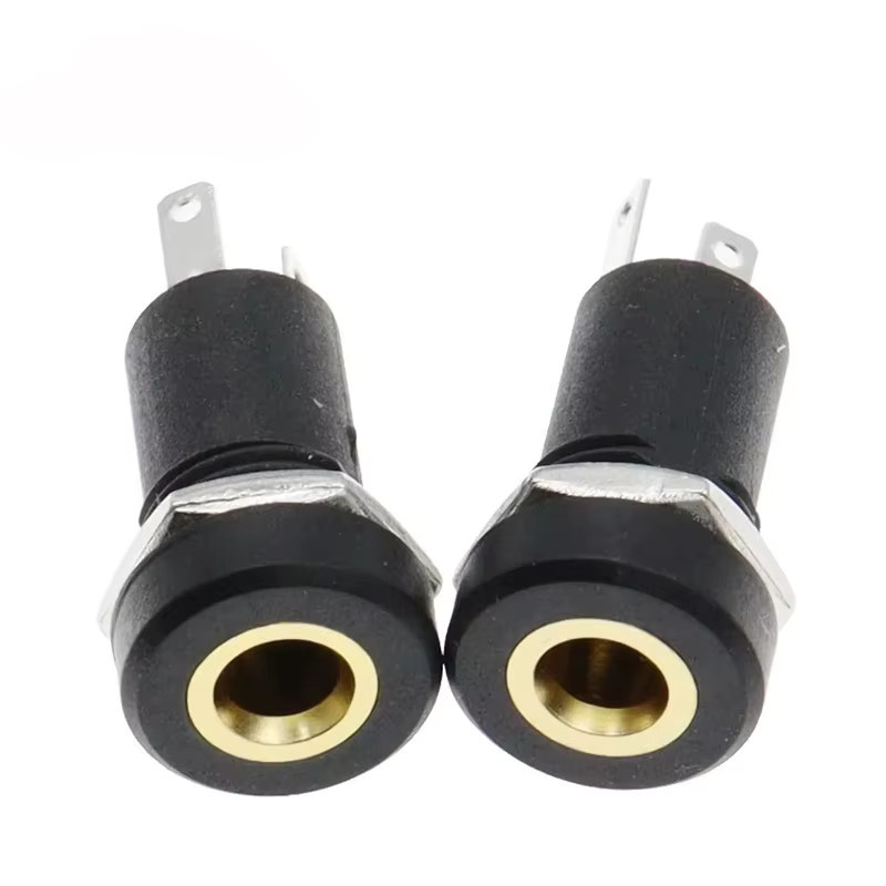 3,5mm Audio Jack Buchse 3-Pin Stereo Solder Panel Mount Kopfhörer Buchse in Schwarz - Bild 2