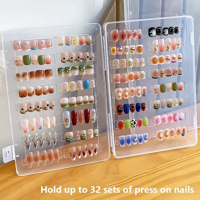 Art lalic Nagelspitzen-Displaybuch für 32er-Set, Gel-Nagellack-Aufbewahrungsbrett mit Regalbox - Bild 1
