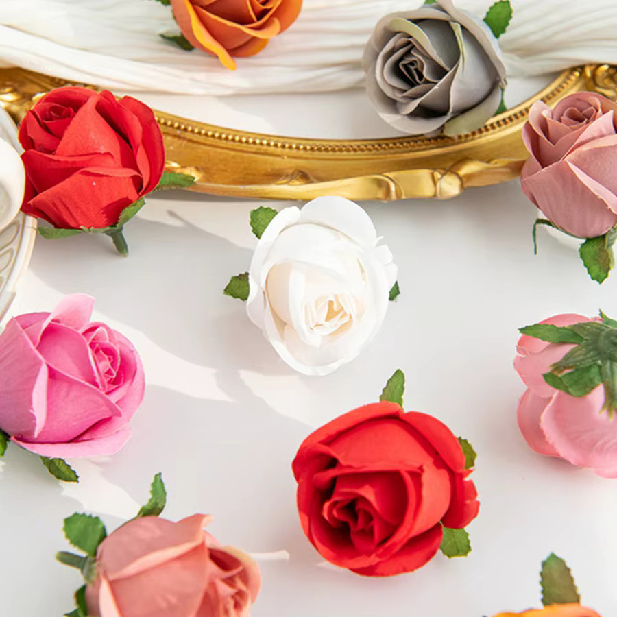ZQCY Künstliche Seidenrosen-Köpfe in Multicolour für DIY-Dekoration und Hochzeiten, 30 Stück - Bild 3
