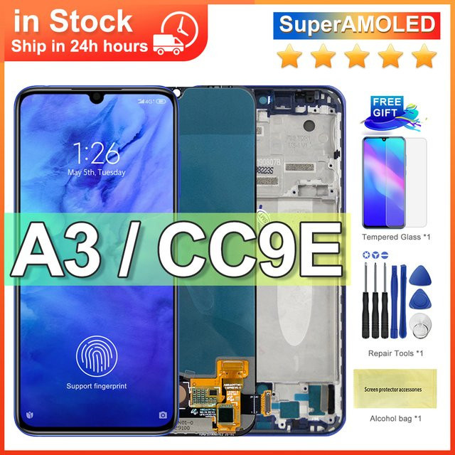 Xiaomi Mi A3 LCD Display mit AMOLED/TFT Touchscreen Digitizer Ersatz für M1906F9SH M1906F9SI und Mi CC9E in Schwarz - Bild 1