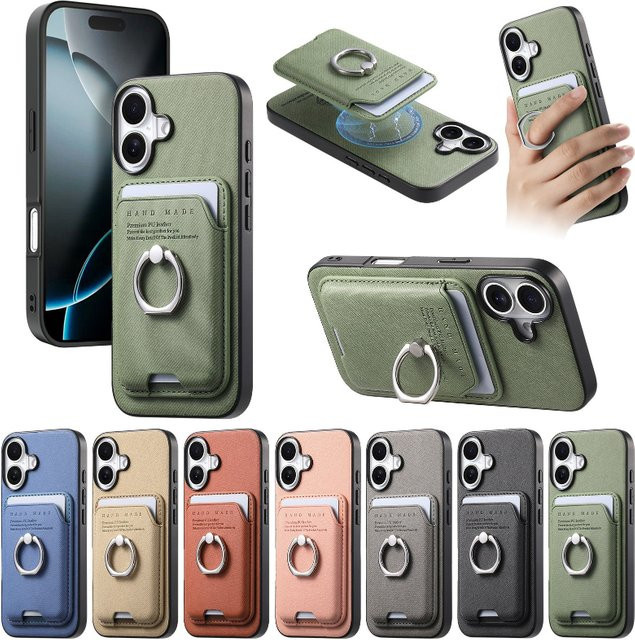 CHUBAN MagSafe Hülle mit Anti-Rutsch-Kartenhalter und magnetischem 2-in-1 Wallet für iPhone in Braun - Bild 1