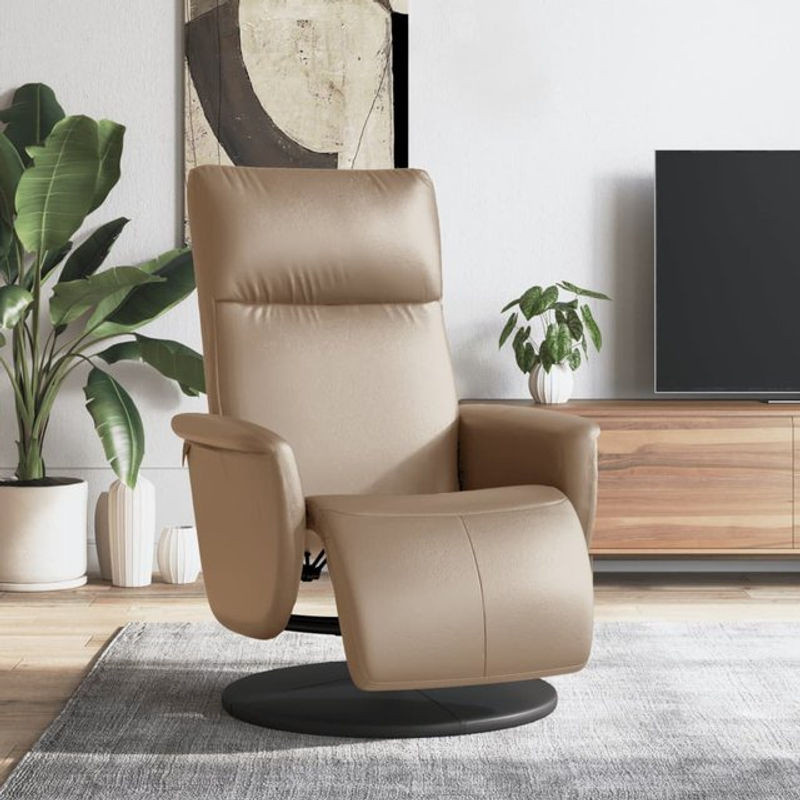 Relaxsessel mit Fußteil von vidaxl in Braun und Beige aus Kunstleder im modernen Design - Bild 1