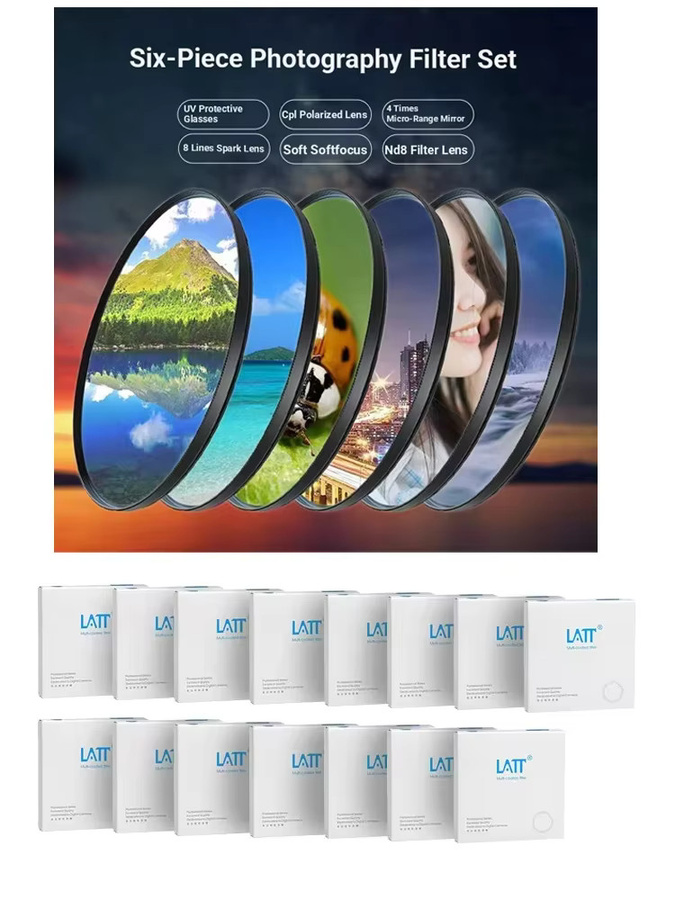JAOUCAM Universeller UV-CPL-Polarisations-ND-Sternenlicht-Makro-Softlight-Filter für Kameraobjektive in Schwarz - Bild 2