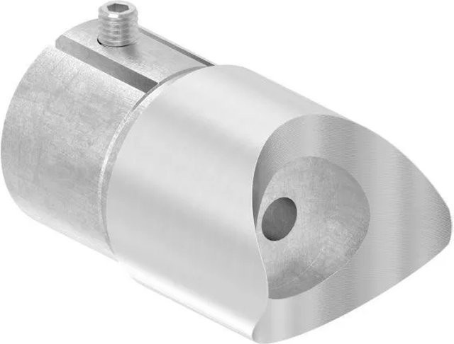 FeNau Anschlussstück 90 Grad aus V2A Edelstahl in Silber für Rohr 48,3 mm mit Klemmschraube - Bild 1