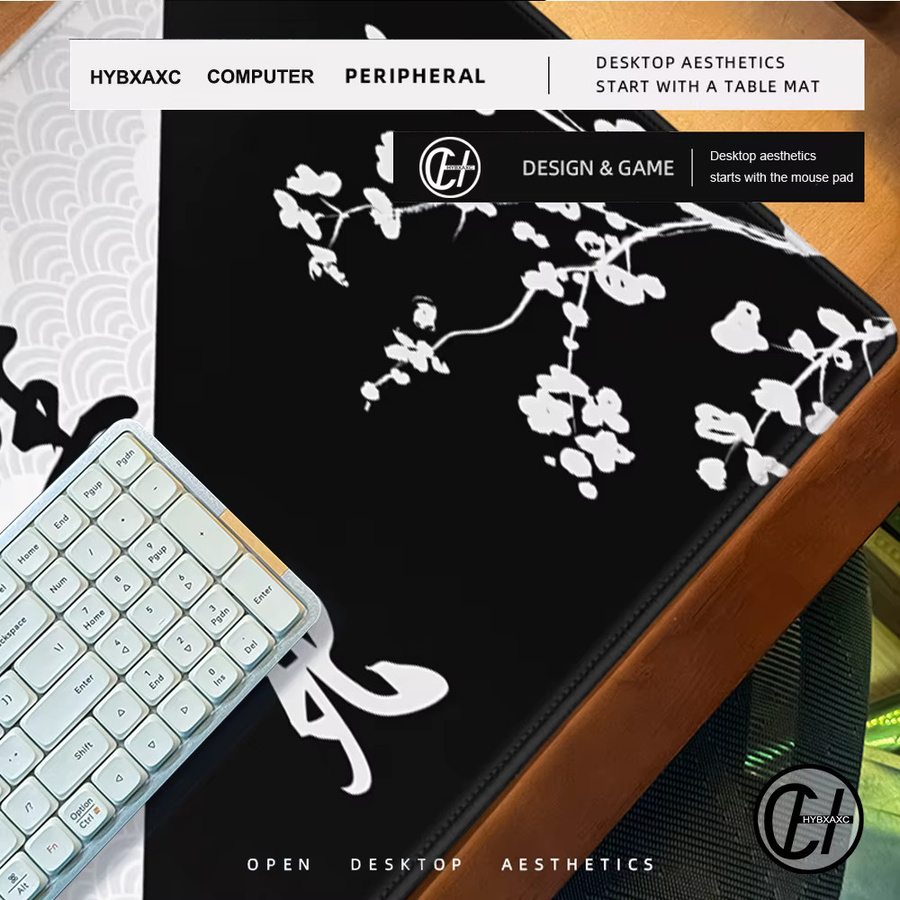 HYBXAXC Mauspad Flower Life Death Art in Multicolour, großes E-Sport-Tischpad aus Naturkautschuk, rutschfestes PC-Tastaturpad für Büro und Schreibtisch - Bild 5
