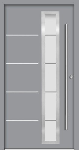 Splendoor Haustür SPLIT Prime aus Aluminium in Verkehrs Grau mit Glaseinsatz, B/H/T: 110 x 210 x 7 cm - Bild 1