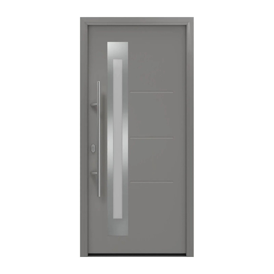 EcoStar Haustür Isopro IP 780S aus Aluminium in Grau mit Glaseinsatz, B: 110 cm, H: 210 cm, DIN Links - Bild 2