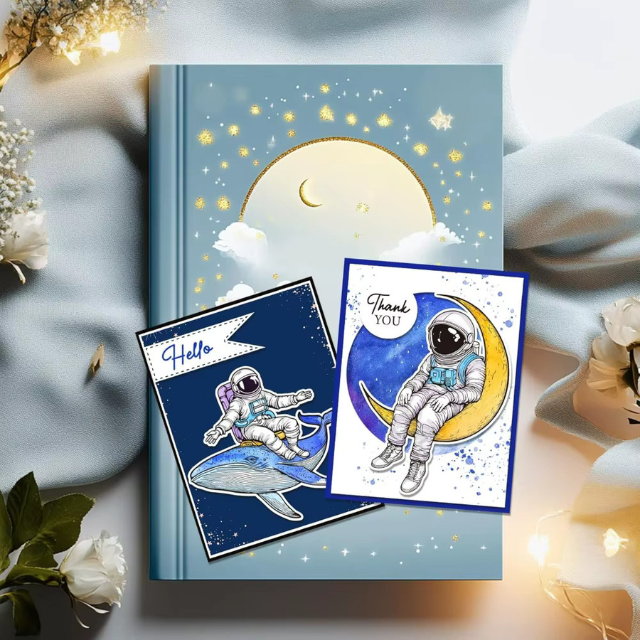 Transparenter Astronaut und Wal Stempel für DIY Scrapbooking und Fotoalben - Bild 5