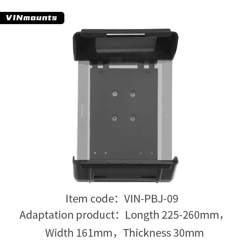 VINmounts Industrielle Tablet-Halterung in Schwarz, verstellbare Hochleistungsklemme für Tablets bis 260 x 161 mm, universeller Ständer mit 30 mm Klemmbreite - Bild 3