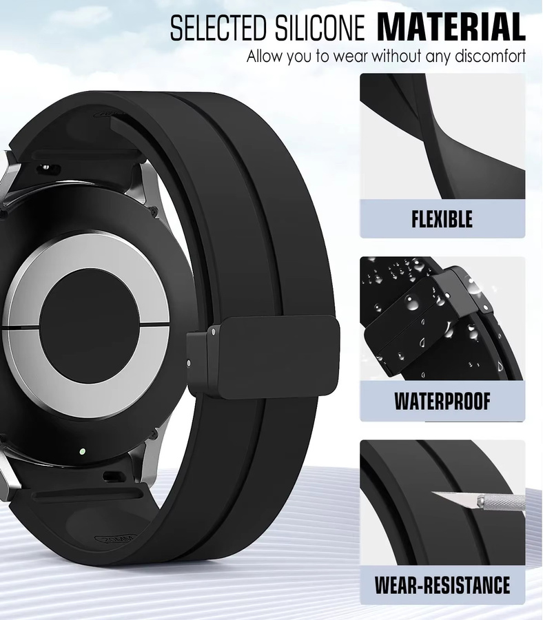 Hiyii Uhrenarmband Silikon, Schwarz, Unisex - Bild 4