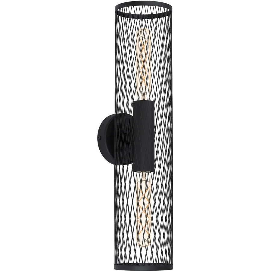 Eglo Redcliffe Wand- und Deckenleuchte 2-flammig in Schwarz aus Stahl im Industrial-Look mit E27 Fassung - Bild 2