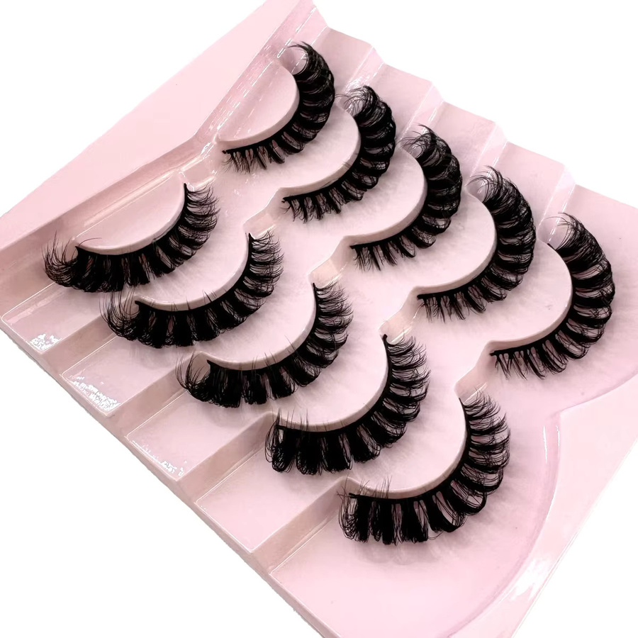 HBZGTLAD Wimpern, Black, 5 Paar, Unisex - Bild 3
