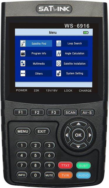 Andoer WS-6916 Digitales Satelliten-Finder-Messgerät mit 3,5 Zoll LCD-Display in Schwarz - Bild 1