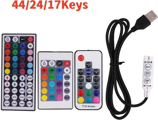 GAHADA RGB LED Controller mit USB-Anschluss und Infrarot-Fernbedienung für 5050 2835 3528 COB Neon LED Streifen, 5V - Bild 1