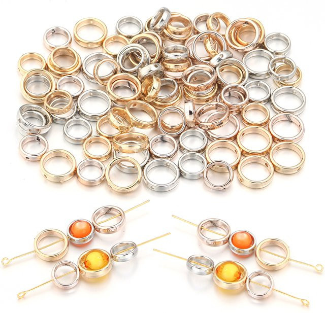 Perlen Ringe Kunststoff, Zwei Loch CCB Kreis Rahmen, Unisex - Bild 1
