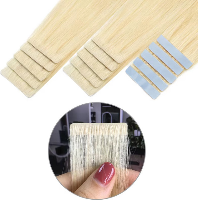 Boymia PU-Weft-Tape-in-Haarverlängerungen aus Echthaar, 10er-Packung, Damen - Bild 1