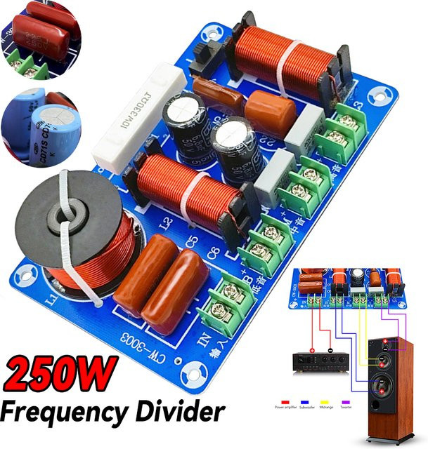 ALLOYSEED 250 W 3-Wege Audio-Lautsprecher-Crossover-Modul für HiFi-Heimkino-Lautsprecher-Upgrade - Bild 1