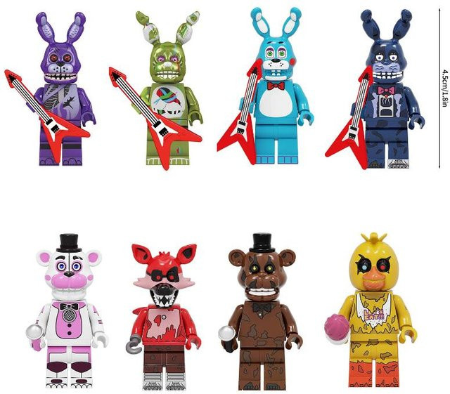 Yiran toy 1 Mini-Bausteine Bonnie-Ornament Montagebausteine Figuren Chica Foxy Bär Freddy Fazbear Spielzeug Zubehör - Bild 1